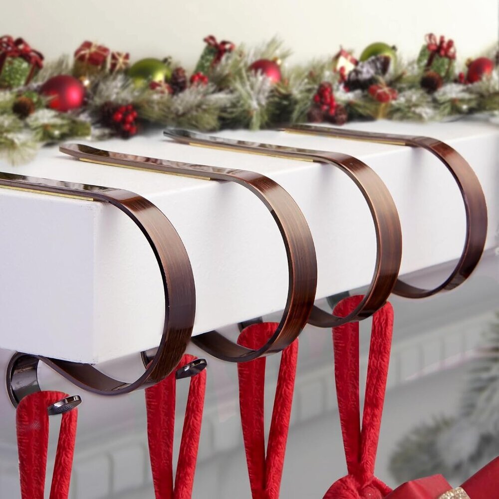 Christmas Stocking Holders for Mantle Set 4,Lightweight Stocking Holder No-Slip
